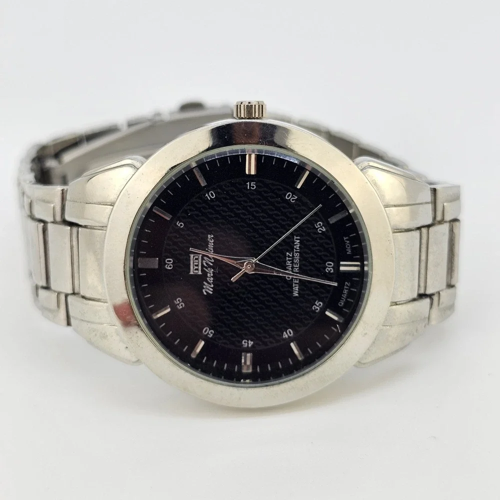 Men's Analog Watch 40MM Black Dial Gray Bracelet Band 7